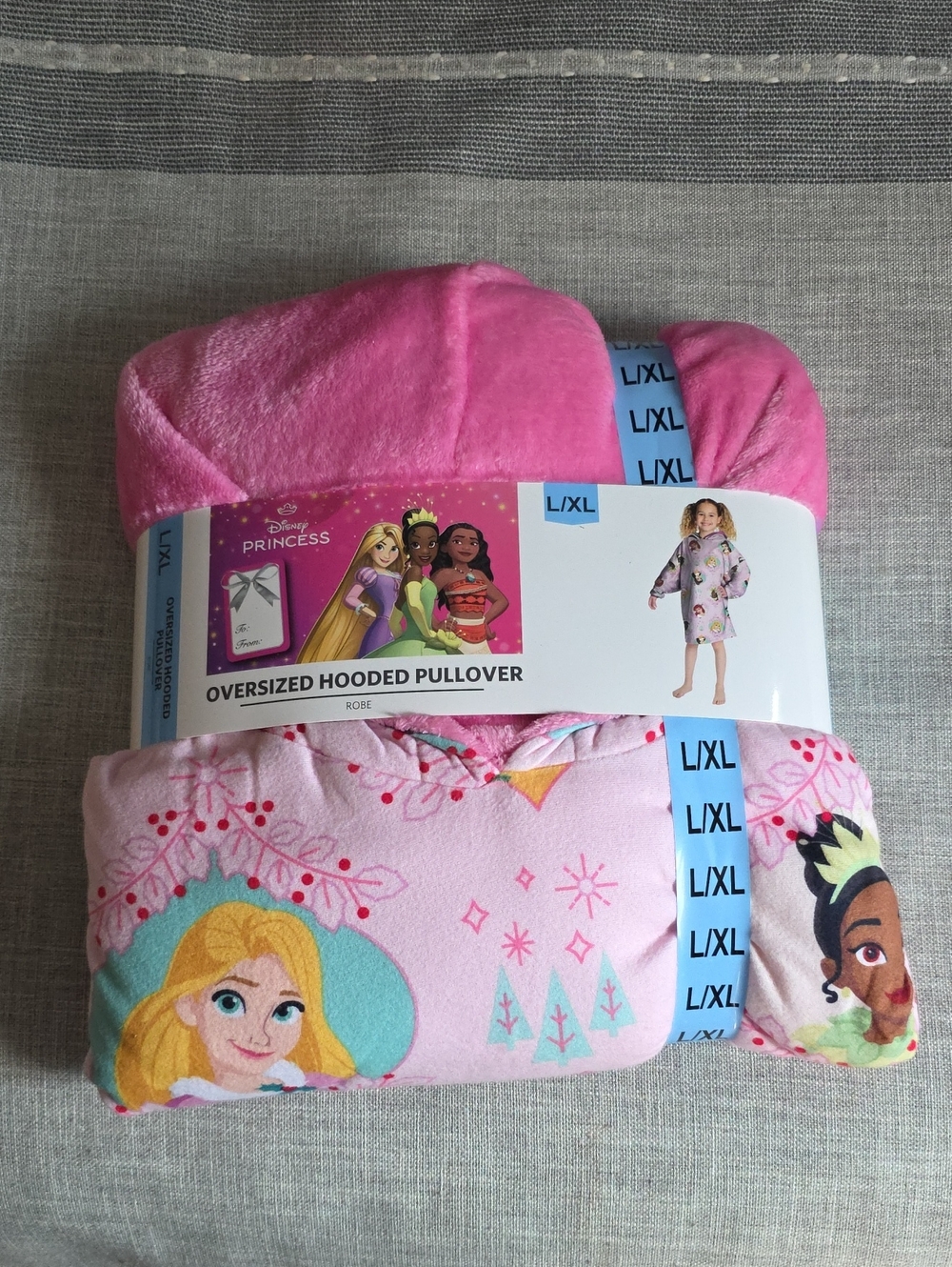 Disney Princess Pink Oversized Hooded Pullover - L/XL